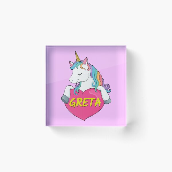 Item preview, Greta Personalized Cute Unicorn Heart designed and sold by Suphiss.