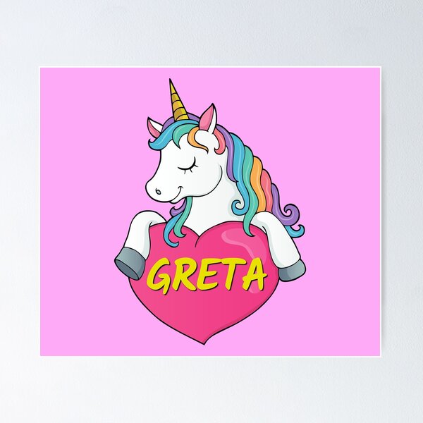 Item preview, Greta Personalized Cute Unicorn Heart designed and sold by Suphiss.