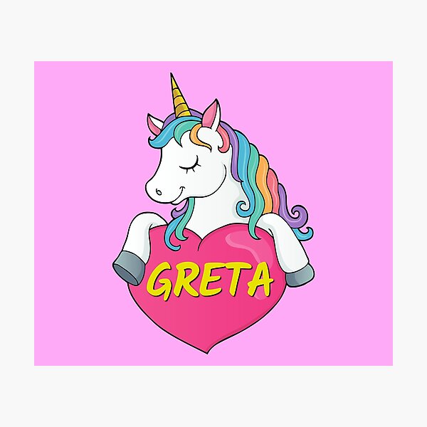 Item preview, Greta Personalized Cute Unicorn Heart designed and sold by Suphiss.