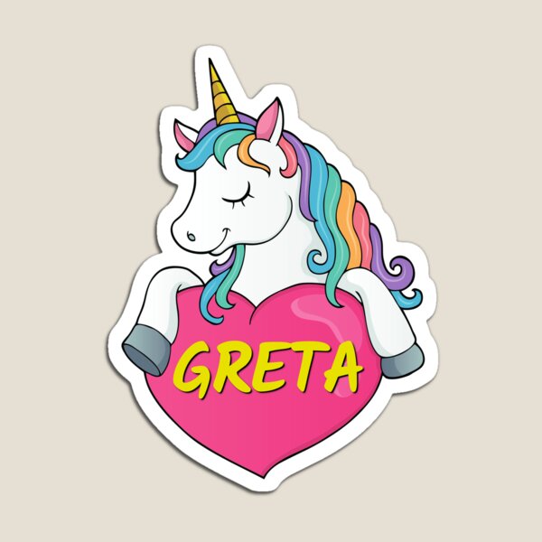 Item preview, Greta Personalized Cute Unicorn Heart designed and sold by Suphiss.