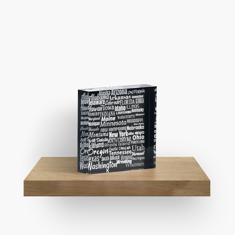 50 American States Acrylic Block