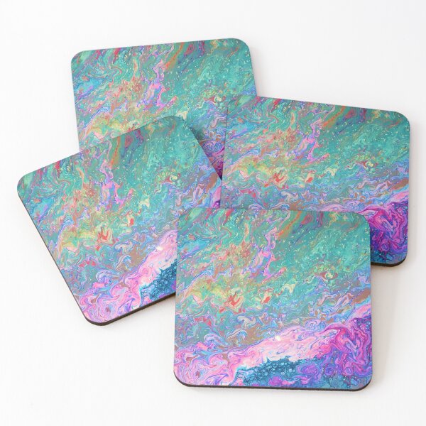 Item preview, Undersea Rainbow acrylic abstract painting designed and sold by Color Splash Gallery.
