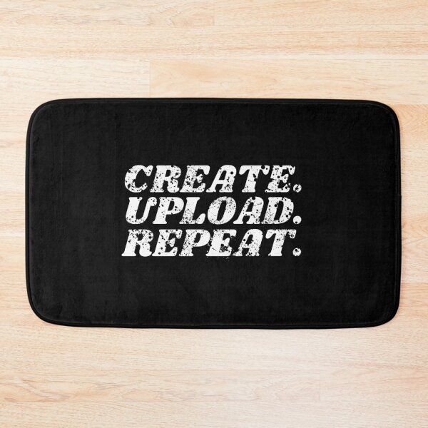 Item preview, Create. Upload. Repeat. distressed retro design white text designed and sold by Rabbitti.