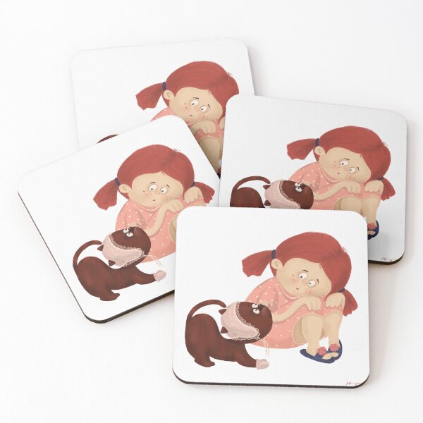 Item preview, Mia with her cat Muffy . Illustration  designed and sold by MiaAveeta.