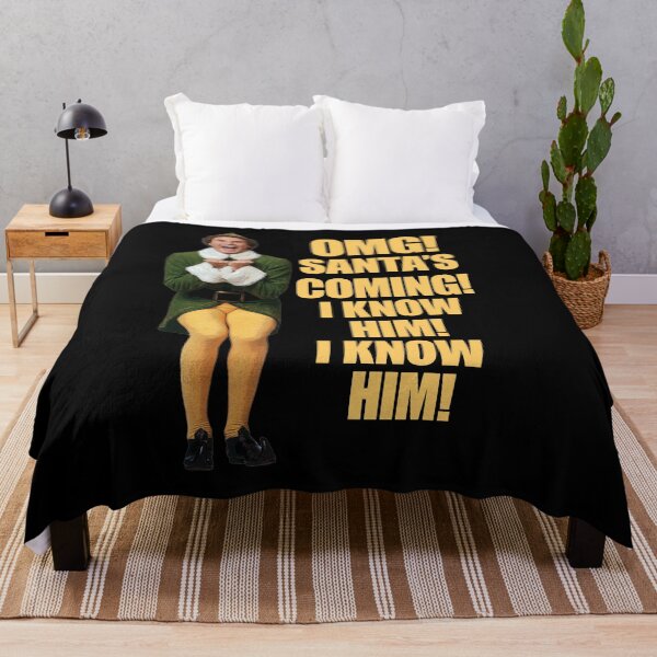 Item preview, OMG!! SANTA'S COMING I KNOW HIM!I KNOW HIM!! Elf Christmas Movie Buddy Will Ferrell yellow designed and sold by starkle.