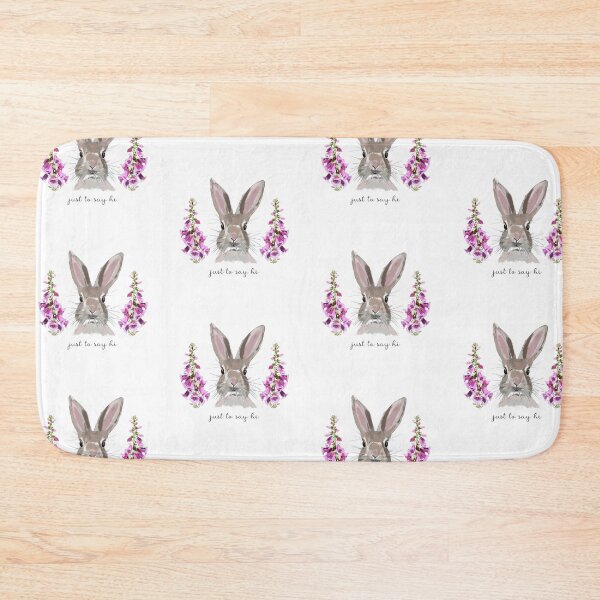 Item preview, Just to say hi, hare with foxgloves  designed and sold by Leatextileart.