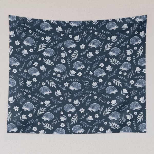 Item preview, Cute hedgehogs. Vintage night pattern designed and sold by JuliaBadeeva.