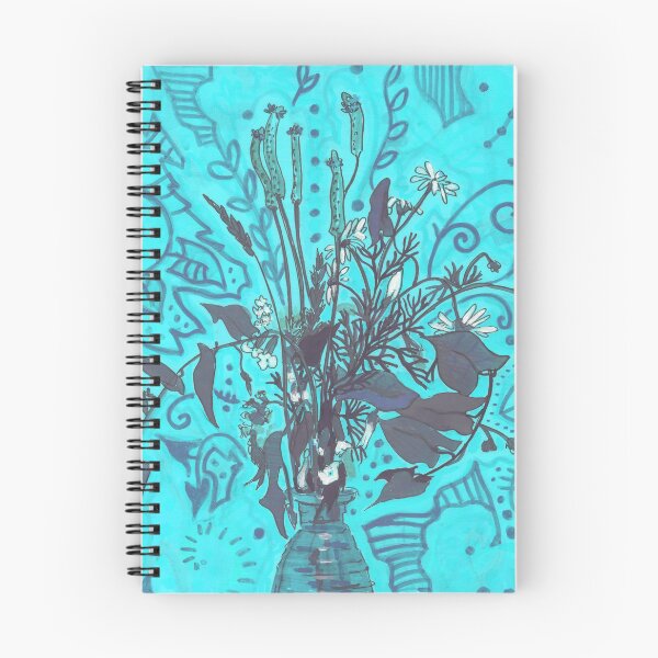 Item preview, Mayweed, Bindweed and Plantain, Roadside Wildflowers, Turquoise Blue designed and sold by Julia Khoroshikh.
