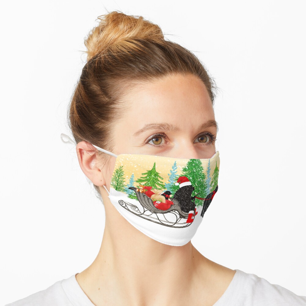 Newfoundland Dog Christmas Card Mask