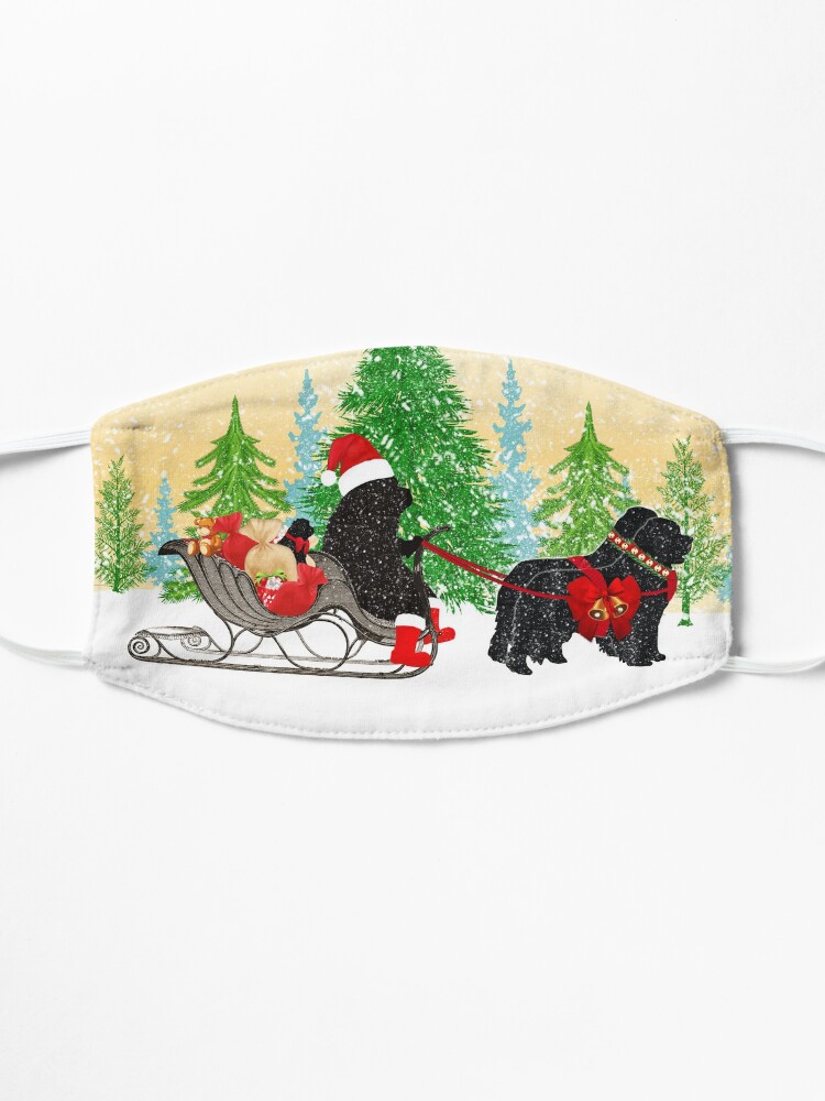 Alternate view of Newfoundland Dog Christmas Card Mask