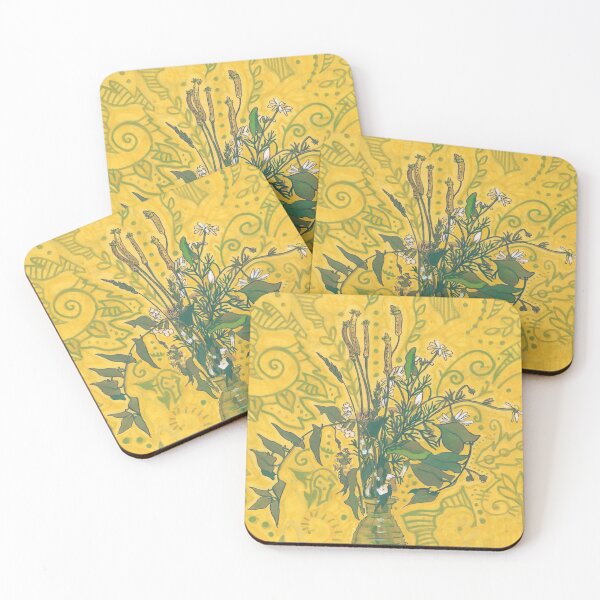 Item preview, Mayweed, Bindweed and Plantain, Roadside Wildflowers, Golden Yellow designed and sold by Julia Khoroshikh.