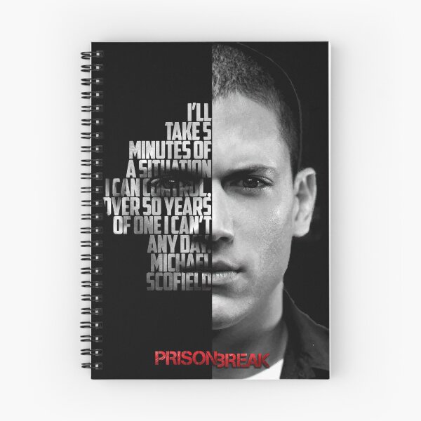 Aperçu de l'œuvre Michael Scofield noir et blanc, citation de Prison Break. créée et vendue par Enea Kelo.