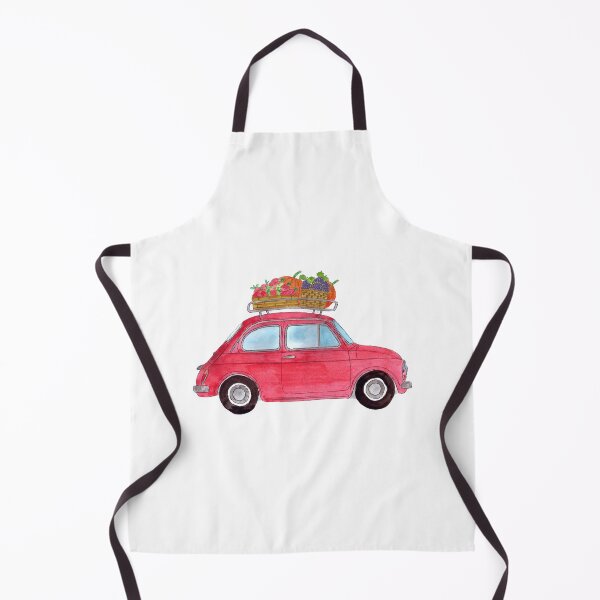 Item preview, Red Retro Fiat 500 with pumpkins designed and sold by portosabbia.