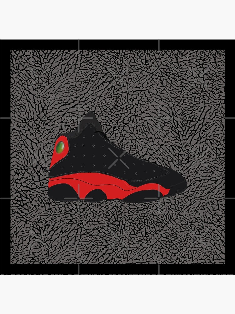 Air Jordan 13 Bred (Elephant print background) Art Print