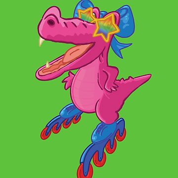 Artwork thumbnail, Miss Two Teeth Croc rollerblading by key-creations