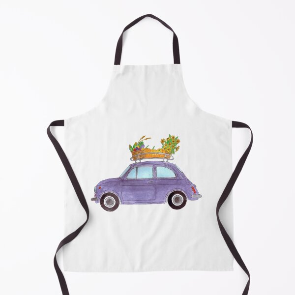 Item preview, Purple Retro Fiat 500 with pumpkins designed and sold by portosabbia.