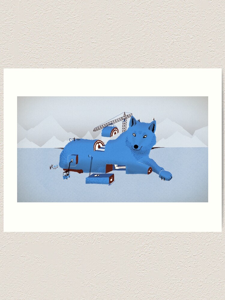 Alternate view of Building a Wolf Art Print
