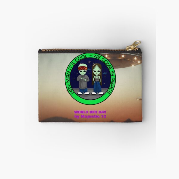 Item preview, Cool Alien Hippie Couple Visiting for World UFO Day - We Come In Peace designed and sold by mydesignsbylar.