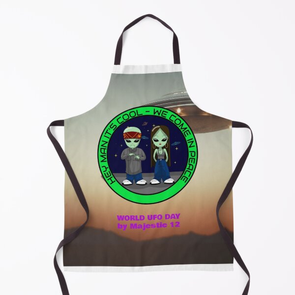 Item preview, Cool Alien Hippie Couple Visiting for World UFO Day - We Come In Peace designed and sold by mydesignsbylar.