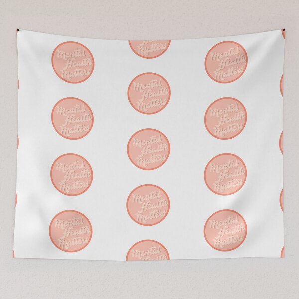 Item preview, mental health matters peach cursive designed and sold by Lily Ryan Stoltz.