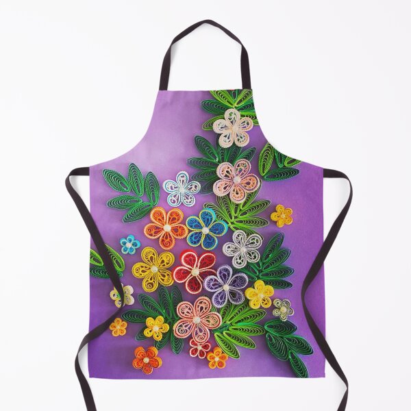 Item preview, Vivid multicolour quilled flowers on lavender purple background (THIS IS A PRINT) designed and sold by folkyouall.