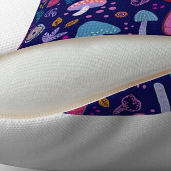 Alternate view of Magical Mushrooms on navy Throw Pillow
