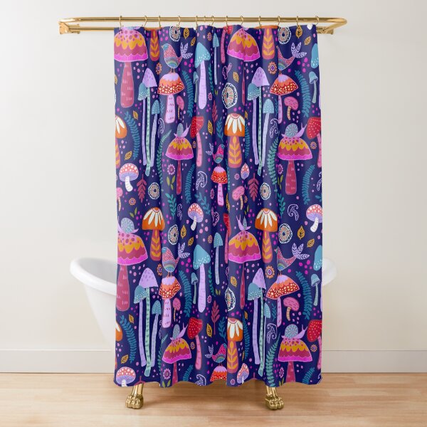 Feelyou Frog Bath Curtain Kids Kawaii Decor Shower Curtain Frog Mushrooms  Bathroom Shower Curtain Set for Boys Botanica Cute Mushroom Decor Green Red