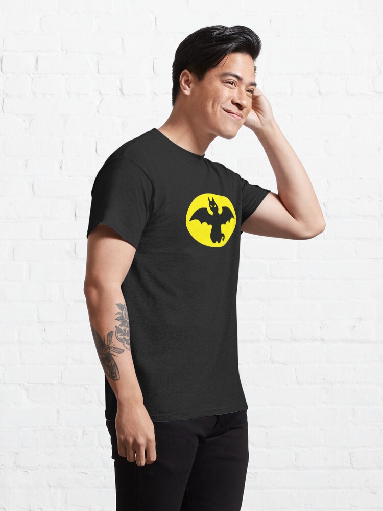 Thumbnail 5 of 7, Classic T-Shirt, BLACK BAT CAT WITH BAT WINGS FOR HALLOWEEN designed and sold by Catinorbit.