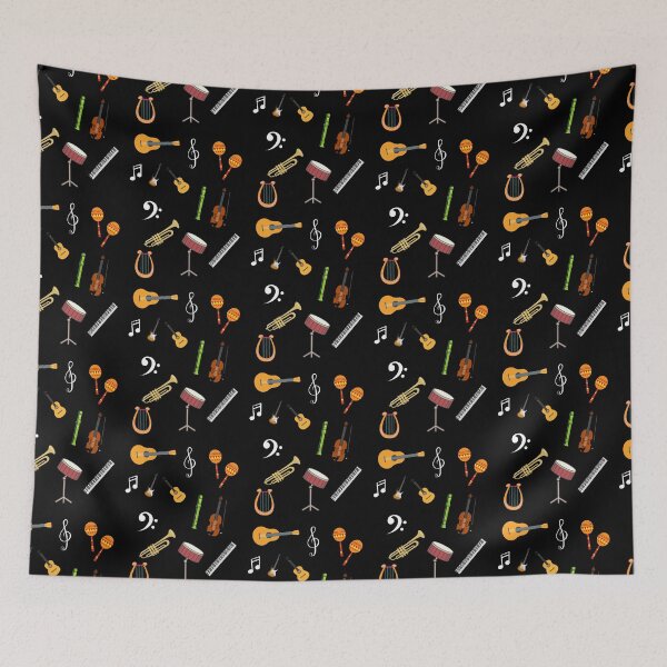 Item preview, Music instruments pattern  designed and sold by Stylekingdom.