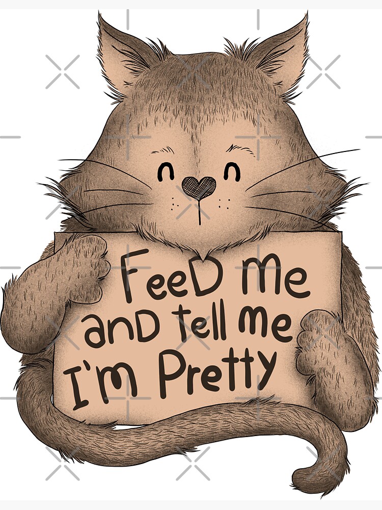 Feed me And Tell Me Im Pretty Cat Brown Magnet for Sale by
