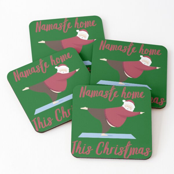 Item preview, Namaste Home This Christmas Santa Yoga Quarantine Lockdown Red Green designed and sold by Sunny Collections.