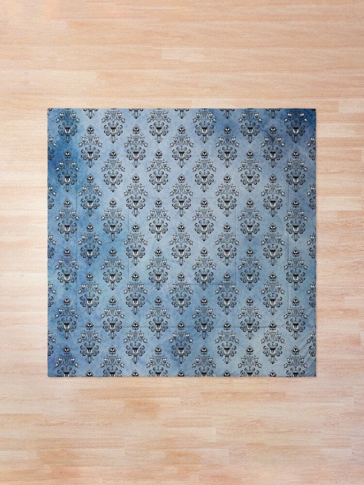 Alternate view of Haunted Mansion Wallpaper Blue Watercolor Comforter