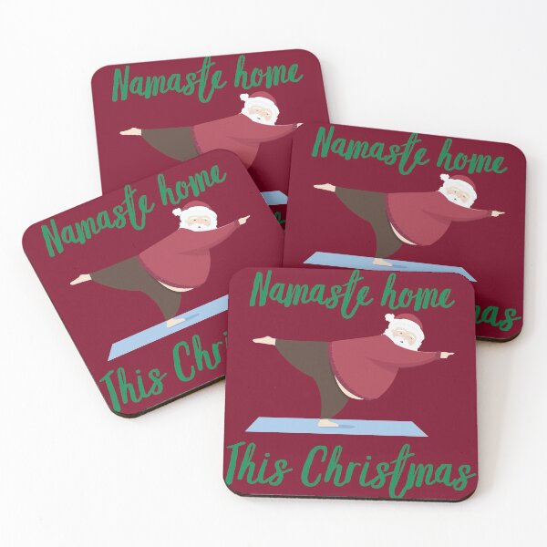 Item preview, Namaste Home This Christmas Santa Yoga Quarantine Lockdown Red Green designed and sold by Sunny Collections.