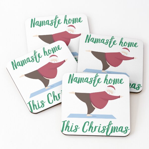 Item preview, Namaste Home This Christmas Santa Yoga Quarantine Lockdown Red Green designed and sold by Sunny Collections.