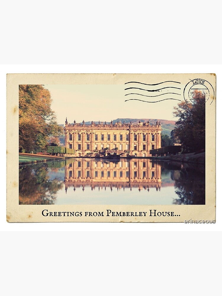 Thumbnail 2 of 2, Postcard, Jane Austen Postcard- Greetings from Pemberley Post card designed and sold by erinaceous.