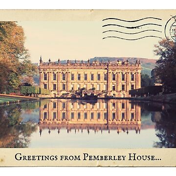 Artwork thumbnail, Jane Austen Postcard- Greetings from Pemberley Post card by erinaceous