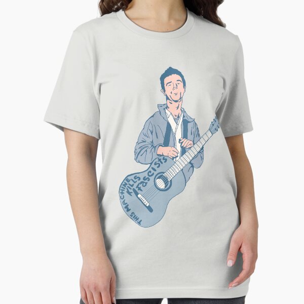 Vista previa del artículo con la obra «Woody Guthrie: esta máquina mata a los fascistas», diseñado y vendido por André da Silva.