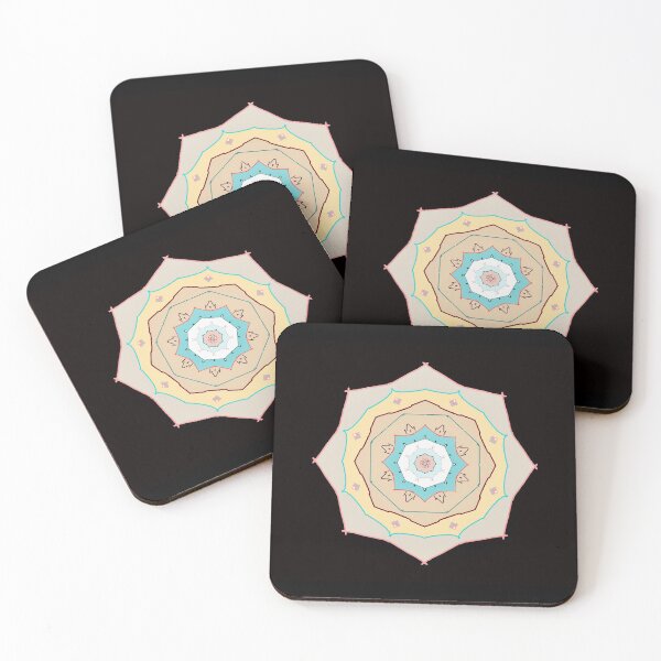 Item preview, Pastel mandala on a black background  designed and sold by AgnesPerry2020.