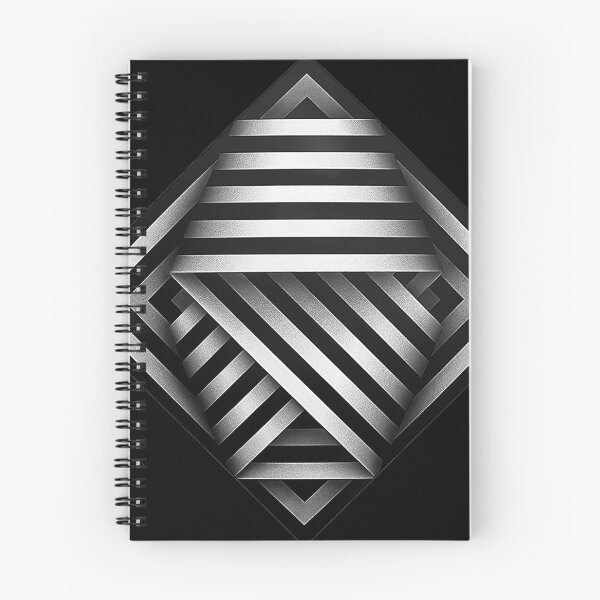 Item preview, folded black and white shapes geometric painting Omar rayo op art lines stripes designed and sold by mariaa999.