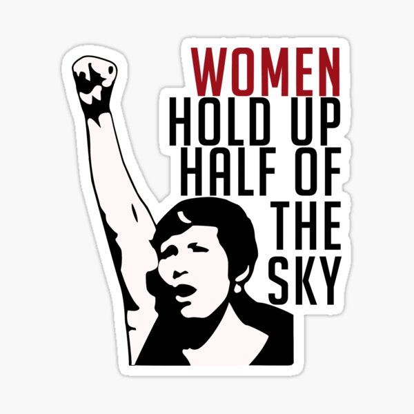 Artikel-Vorschau von Frauen halten die Hälfte des Himmels hoch - feministisch, revolutionär, radikal, links, designt und verkauft von SpaceDogLaika.