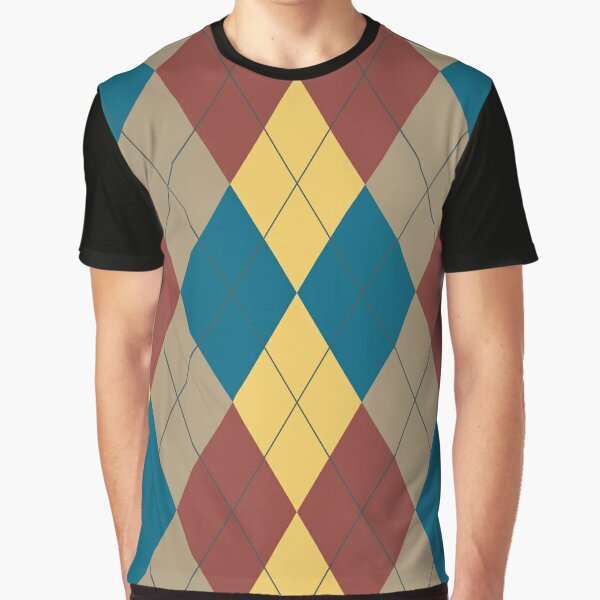 Argyle - Green, Red, Yellow, Brown Graphic T-Shirt