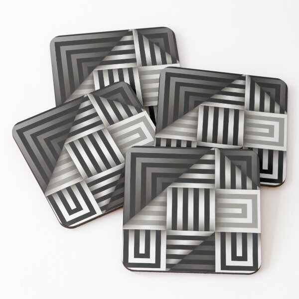 Item preview, folded black and white shapes geometric painting Omar rayo op art lines stripes designed and sold by mariaa999.