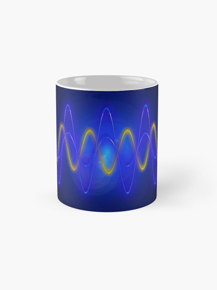 Alternate view of Cool Blue EMF Wave Mask Abstraction Mug