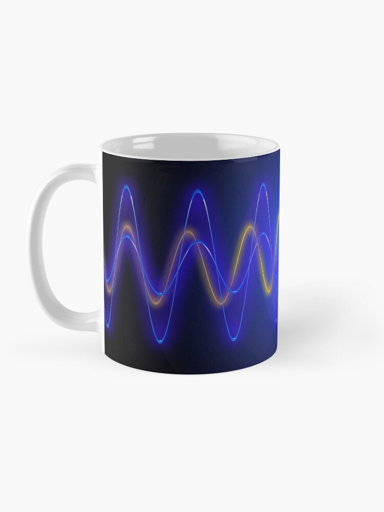 Alternate view of Cool Blue EMF Wave Mask Abstraction Mug