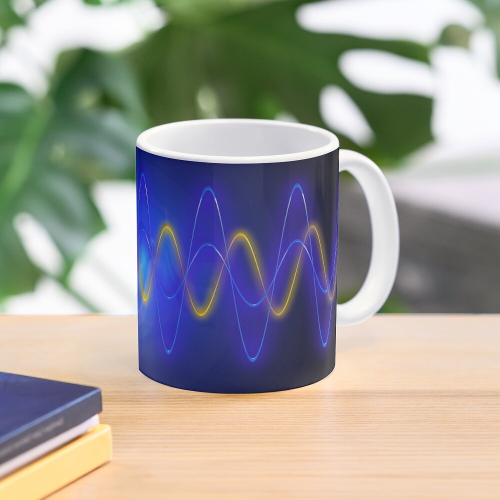 Cool Blue EMF Wave Mask Abstraction Mug