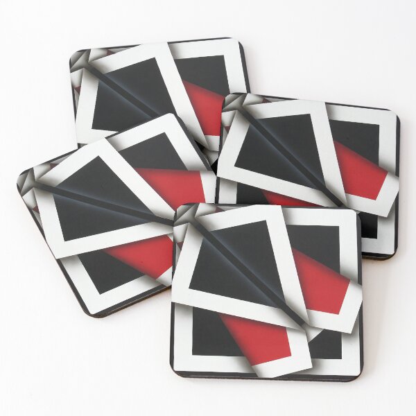 Item preview, folded black and white red shapes geometric painting Omar rayo op art lines stripes designed and sold by mariaa999.