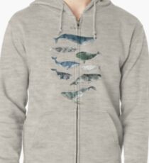 Whales Zipped Hoodie