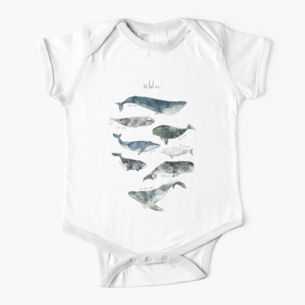 Whales Short Sleeve Baby One-Piece