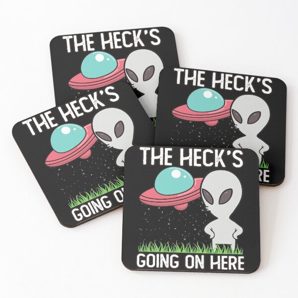 Item preview, The Heck's Going On Here Funny Alien With Flying Saucer designed and sold by Rawsky.