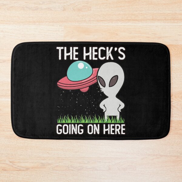 Item preview, The Heck's Going On Here Funny Alien With Flying Saucer designed and sold by Rawsky.